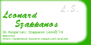 leonard szappanos business card